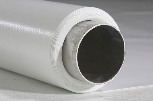 Superwhite vinyl backdrop roll, white material with open core