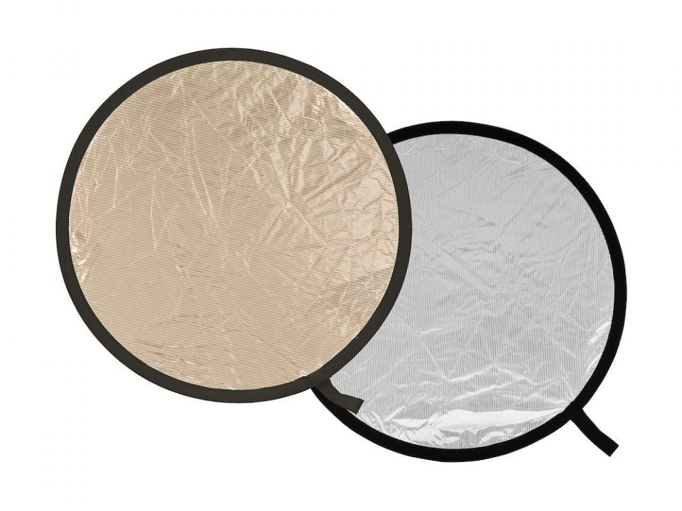 95cm Sunlite/Softsilver reflector panel, beige and silver face with black rim