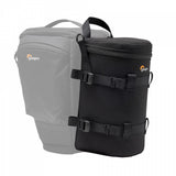 Geantă Lowepro pentru obiectiv, neagră, cu bretea și prinderi cu curele