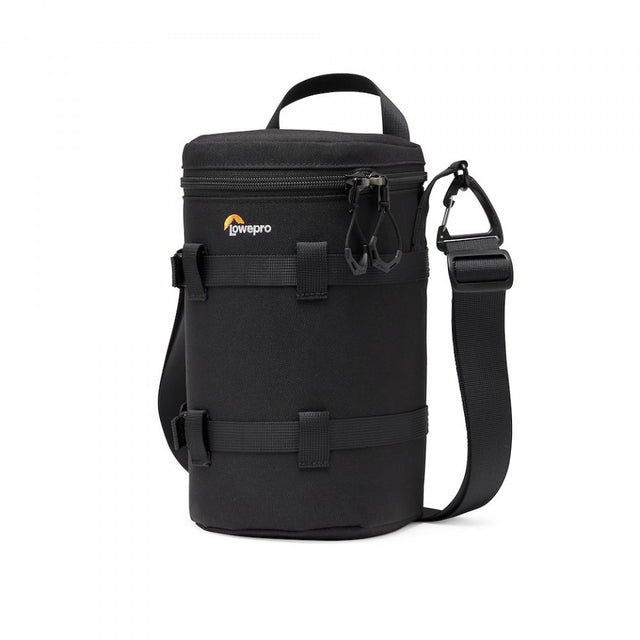 Geantă Lowepro pentru obiectiv, neagră, cu bretea și buzunar cu fermoar