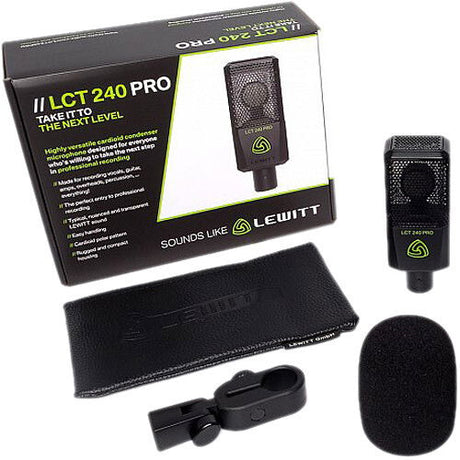 LCT 240 Pro microphone bundle with windscreen, mount, and case