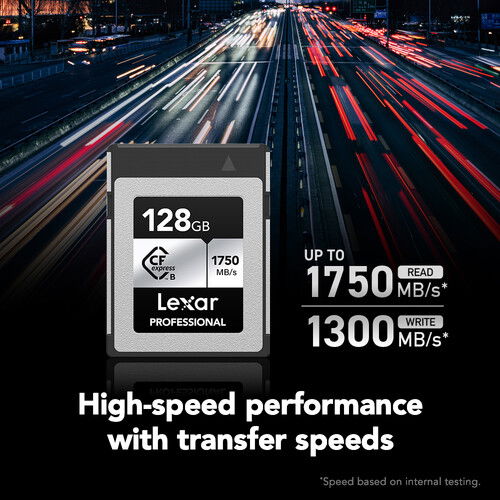 Card CFexpress Type B Lexar Professional 128GB, etichetă cu 1750 MB/s