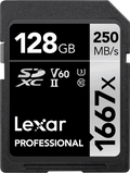 LEXAR CARD MEMORIE SILVER SDXC 1667X UHS-II V60 R250 / W120 128 GB - View 1