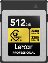 Lexar CFexpress Type B 512GB card, 3600MB/s read, 3300MB/s write