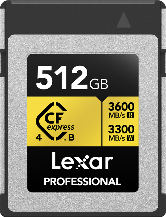 CFexpress Type B 512GB card, 3600MB/s read, 3300MB/s write
