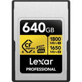 640GB CFexpress 4.0 card showing CFexpress 4, VPG400, Type A
