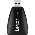 Black USB 3.1 multi card reader with textured grip and card slot