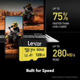 Lexar microSDXC GOLD UHS-II/C10/A1/U3 R280/W100 (V60) 128GB - View 3