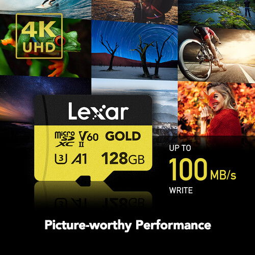 Lexar microSDXC GOLD UHS-II/C10/A1/U3 R280/W100 (V60) 128GB - View 4