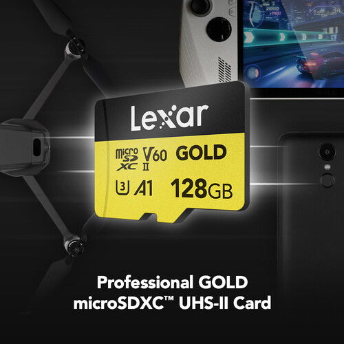 Lexar microSDXC GOLD UHS-II/C10/A1/U3 R280/W100 (V60) 128GB - View 2