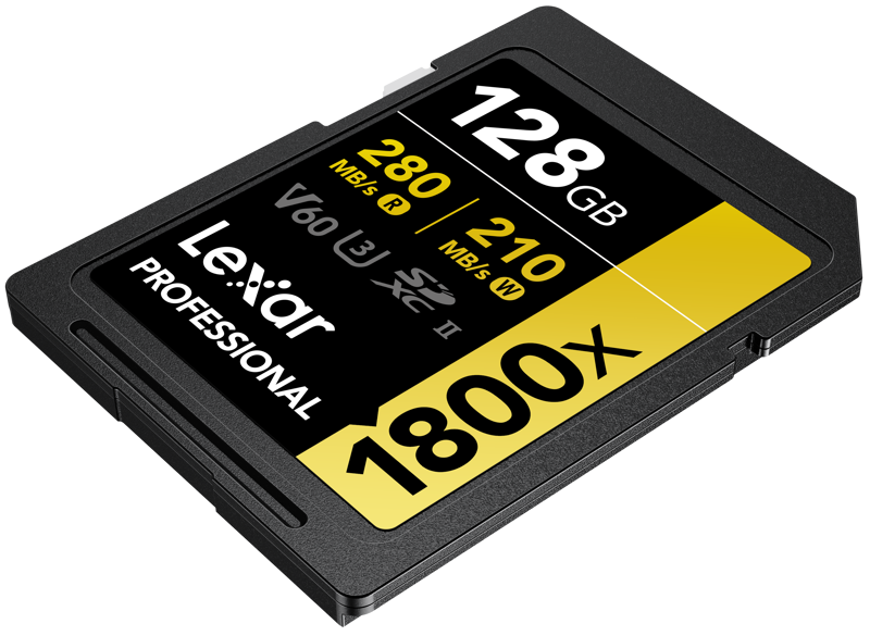 LEXAR SDXC Pro 1800x U3 UHS-II R280/W210 (V60) 128GB - View 4