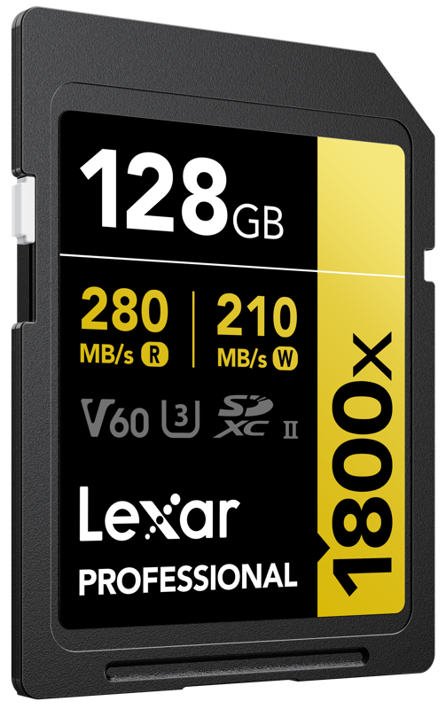 LEXAR SDXC Pro 1800x U3 UHS-II R280/W210 (V60) 128GB - View 2