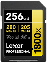 LEXAR SDXC Pro 1800x U3 UHS-II R280/W205 (V60) 256GB - View 1