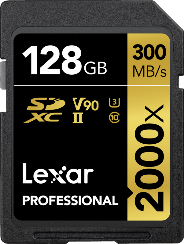 LEXAR SDXC Pro 2000X UHS-II U3 R300/W260 (V90) 128GB - View 1