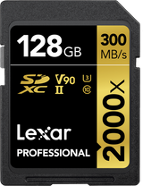LEXAR SDXC Pro 2000X UHS-II U3 R300/W260 (V90) 128GB - View 1