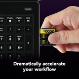 Hand inserting 256GB SDXC Pro 2000X UHS-II SD card showing 300/260 MB/s V90