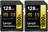 Lexar Set 2xSDXC Pro 1800x U3 UHS-II R280/W210 (V60) 128GB - View 1