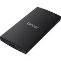 Lexar SSD SL300 2TB external USB drive, black rectangular body with logo