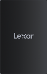 Lexar SL700 Armor portable SSD front close-up, dark gray face with Lexar logo