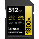 Lexar SDXC Pro 1800x U3 UHS-II R280/W210 (V60) 512GB