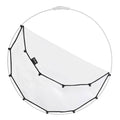 Circular diffusion reflector with white fabric and black spreader rods