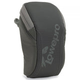 Husă pentru accesorii, gri închis, buclă laterală și imprimeu Lowepro pe față