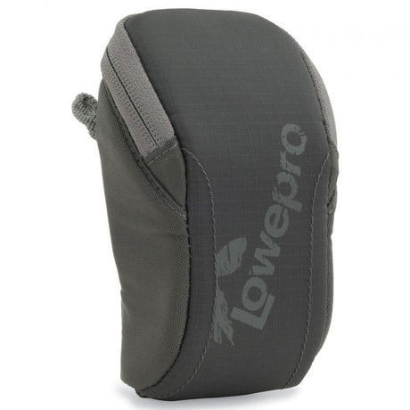 Husă pentru accesorii, gri închis, buclă laterală și imprimeu Lowepro pe față