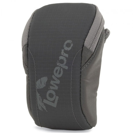 Husă pentru accesorii Lowepro Dashpoint 10, gri închis, formă cilindrică, cusături vizibile
