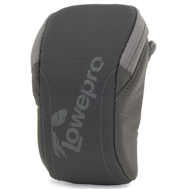 Husă pentru accesorii Lowepro Dashpoint 10, gri închis, formă cilindrică, cusături vizibile