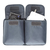 GearUp L cable organizer open pockets holding small camera and charging cables