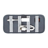 Organizator cabluri, compartiment interior cu cablu USB și bretele, gri și negru