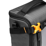 Close-up of black zipper and orange star latch on Creator Box XL II case