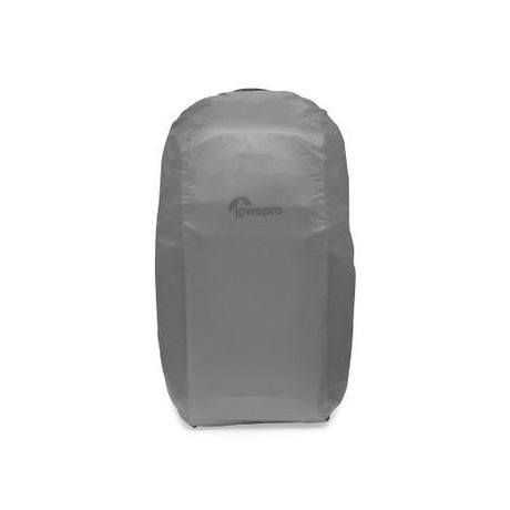 Husă de ploaie pentru rucsac foto Lowepro, gri, cu logo