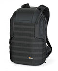 Photo backpack in dark gray with padded top handle and front zip organizer panels