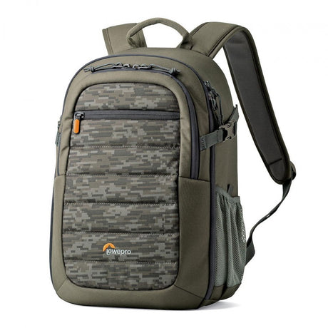 Tahoe BP 150 photo backpack in green camo with front zip pocket