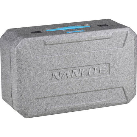 Bi-color LED protective carrying case with handle and embossed logo, gray