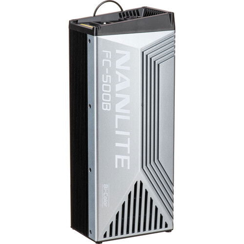 FC500B bi-color LED power unit side view with vented heatsink fins