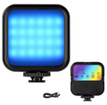 Lampă LED pătrată bicolor RGB cu acumulator încorporat, lumină albastră.