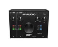 Audio interface front panel with USB/direct controls, knobs, and level meters, 192/6