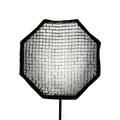 Octa softbox grid attachment with black mesh frame and white grid surface