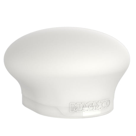 White MagSphere 2 flash diffuser dome with embossed logo on the front