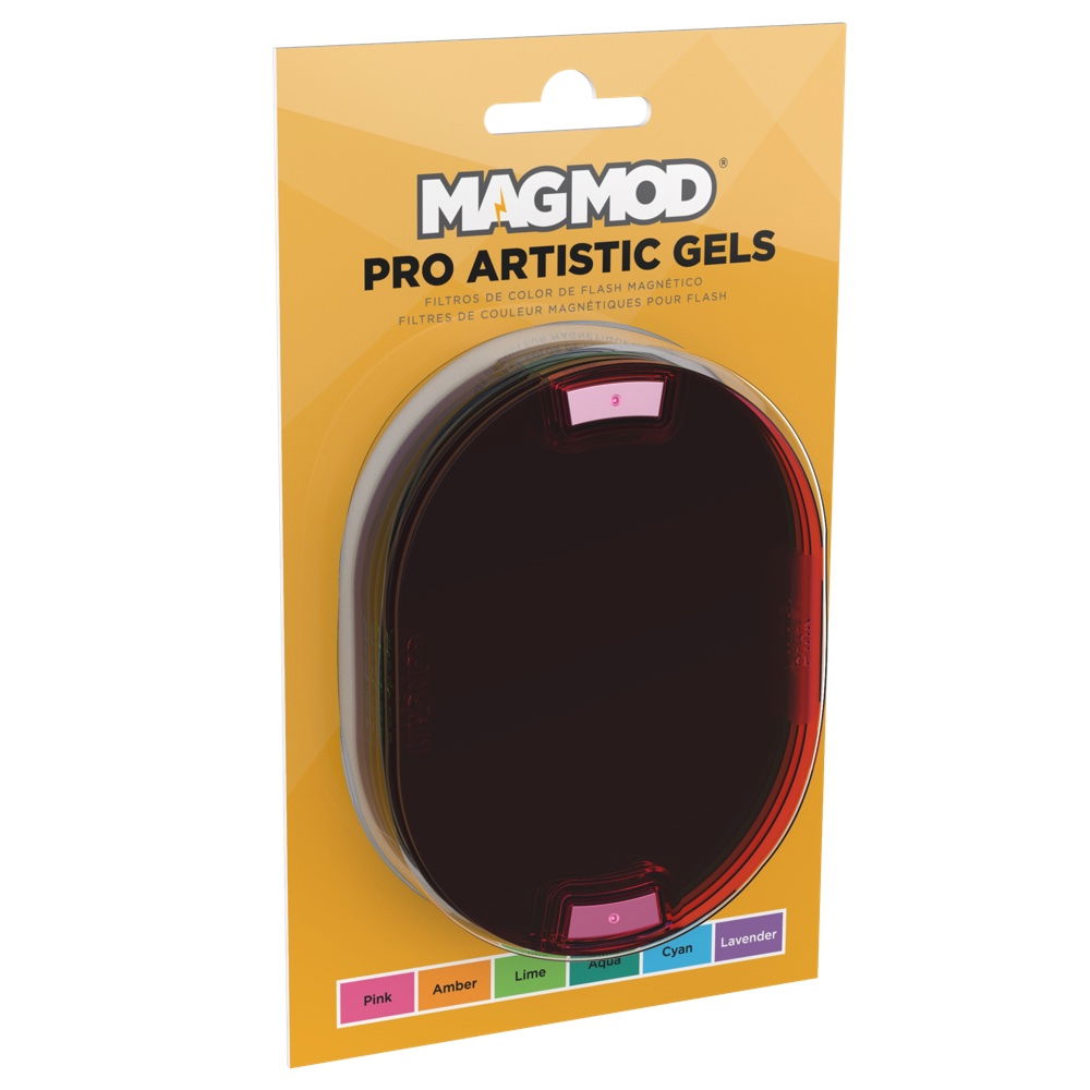 Pro artistic gels package with color filters: pink, amber, lime, aqua, cyan, lavender