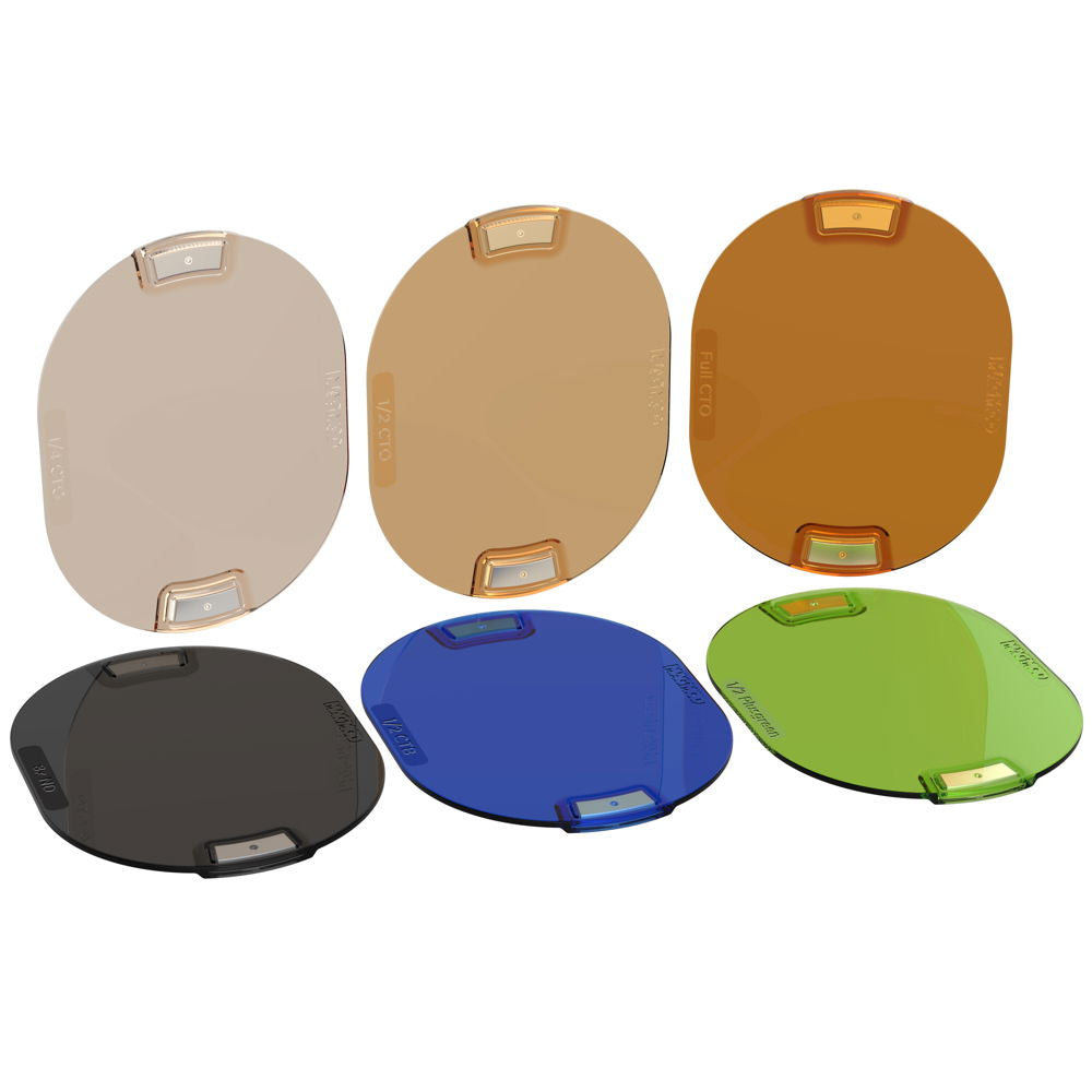 Set of flash diffuser caps: beige, tan, orange, black, blue and green color options