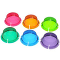 Color dome gel filters for flash: pink, amber, lime, aqua, cyan, lavender