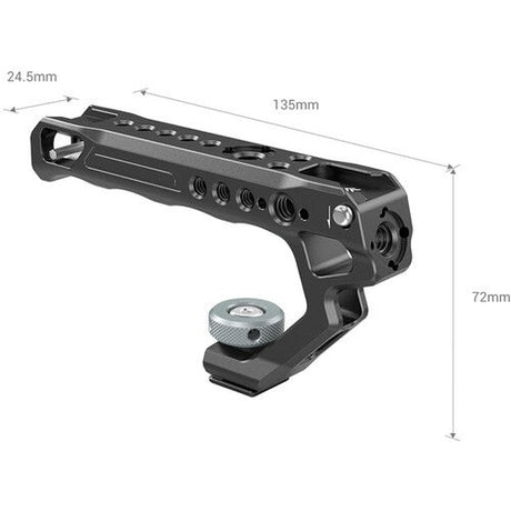 Cold shoe adapter bar with dimension markings and screw-adjustable base, black