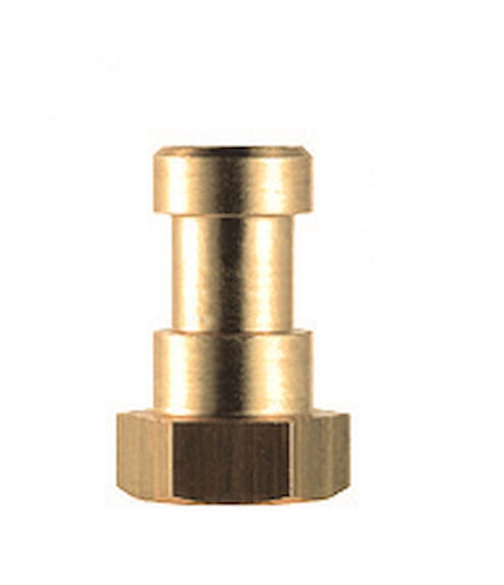 Brass cylindrical tripod cap adapter with knurled rings and central insert