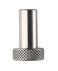 Metal tripod adapter, 3/8 to 1/4 thread, knurled cylinder and hex base