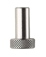 Metal tripod adapter, 3/8 to 1/4 thread, knurled cylinder and hex base
