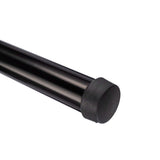 Black boom pole end cap on the tube end