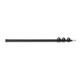 Camera boom pole, 4 sections, black rod with mounting clips on the side end